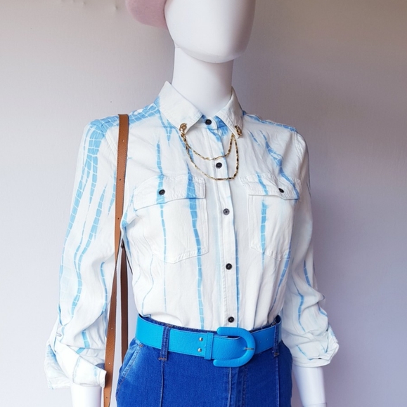 ANA A New Approach Tie Dye Blouse🩵 - Picture 3 of 7